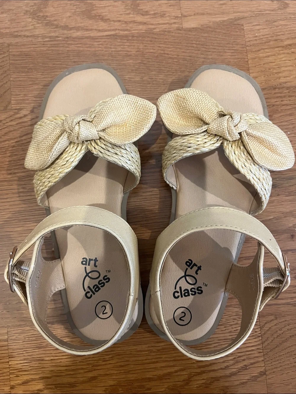 art class Braided Bow Ankle-Strap Sandals in Beige